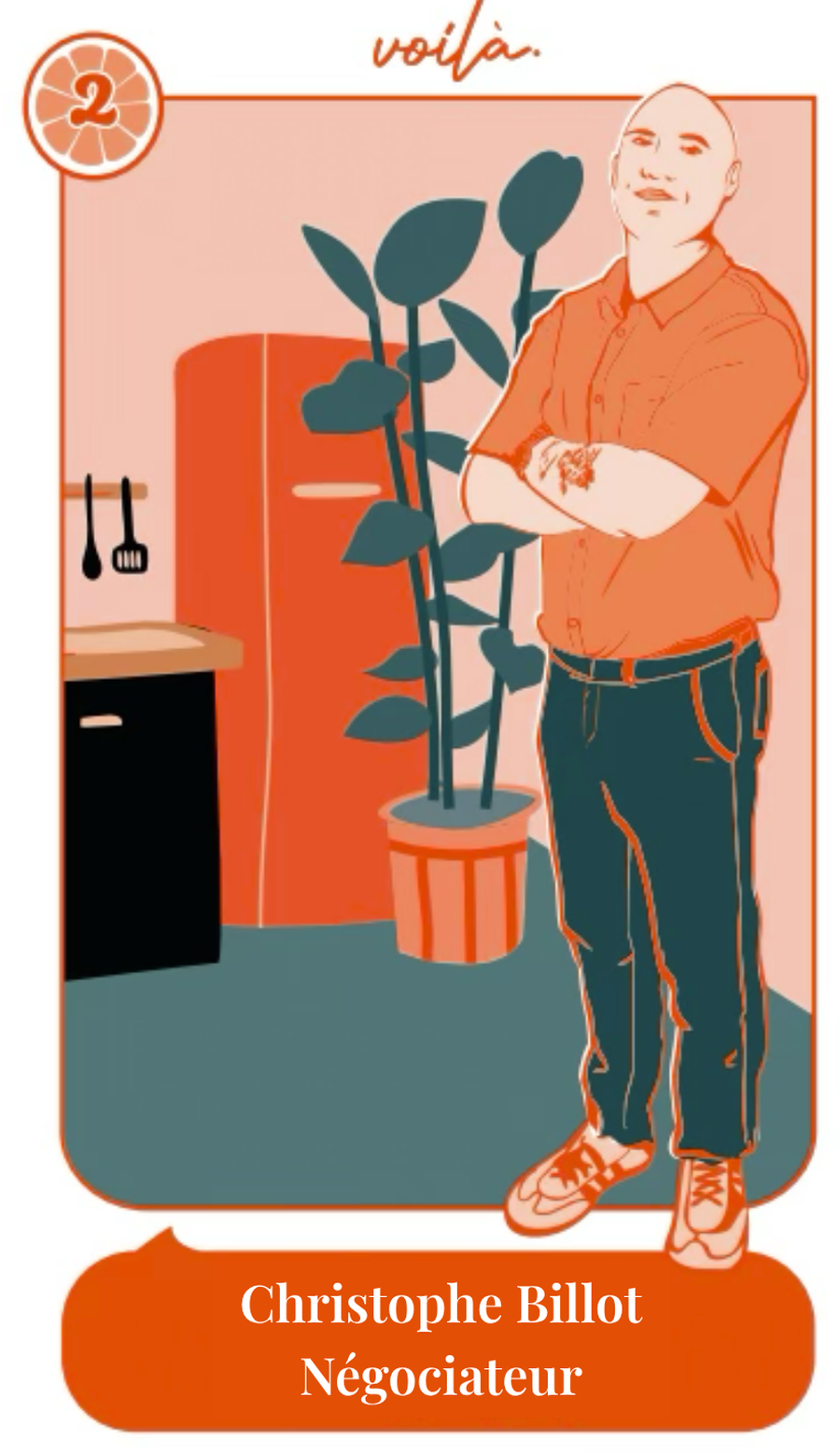 La carte de visite illustrée de Christophe Billot, négociateur