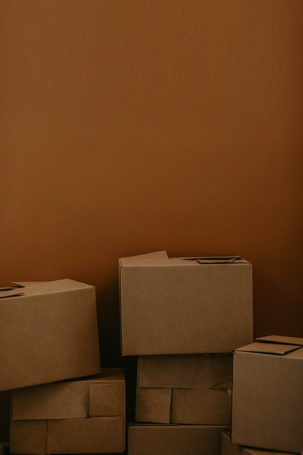 Des cartons de déménagement